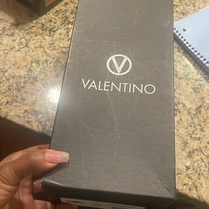 Used ) but great condition Black crocodile Valentino sandals